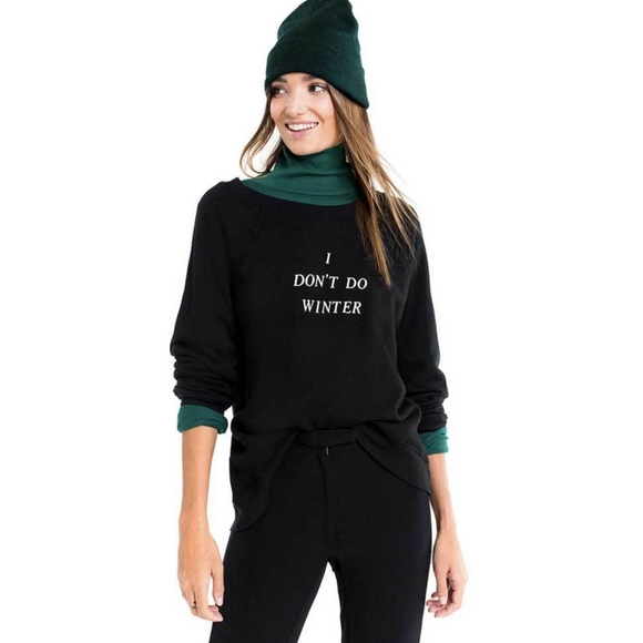 Wildfox Sweater I Don't Do Winter Sommers Sweatshirt Size XS Black - Picture 2 of 16